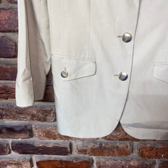 Liz Claiborne Beige Silk Blend Button Down Blazer Jacket Women's Size 2P Petite - Picture 3 of 6